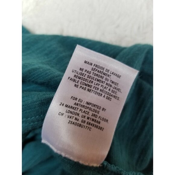 Anthropologie Meadow Rue Womens Embroidered Popover Top XS Blue Long Sleeves - Picture 4 of 8